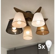 Brilagi - LED Lampa sufitowa ANTHONY 5xE14/40W/230V dąb orzech