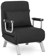 Rozkładany Fotel Czarny Wypoczynkowy Do Salonu P5-H22