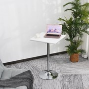 HOMCOM Stół barowy kwadratowy z regulacją wysokości biały stalowy do pubu i restauracji | Aosom PL