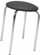 Czarny okrągły taboret kuchenny tapicerowany D7-A85