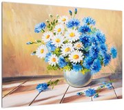 Malowany obraz wazonu z kwiatami (70x50 cm)