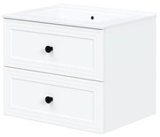 Szafka pod umywalkę 60 cm TORETO biały, 2 szuflady, soft close, glamour