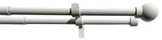 Podwójny zestaw karniszy wydłużający Kula 16/19 mm biały, 120-230 cm, bez krążków, 120 - 230 cm