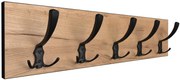 Ścienny Wieszak Czarny Drewniany Na Ubrania Dąb Craft + K9-T98