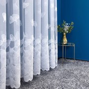 Firana żakardowa Liście biała rozświetlająca wnętrze - wys. 250 cm