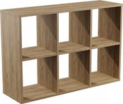 Regał Otwarty 2x3 Kostka Dąb Złoty Craft Szafka Półki Loft do Salonu