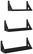 Zestaw trzech różnych czarnych półek G0-L73