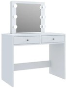 Biała toaletka z lustrem i lampkami led T2-Z21