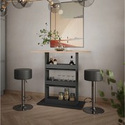 Zestaw stolików barowych złoty dąb power/antracyt 110x55x106 repose