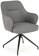 Popielaty fotel obrotowy tapicerowany Z8-C60