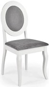 Białe stylowe krzesło drewniane medalion S3-P73