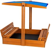 Piaskownica niebieska z daszkiem regulowanym 120 cm K6-F68