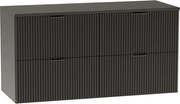 Szafka pod umywalkę WENA, ryflowane fronty, Willy, 120x60x47 cm, Czarna