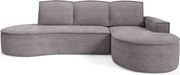 Narożnik MOLLY Prawostronny z funkcją spania, wolnostojący tkanina ABRIAMO 07 Szary