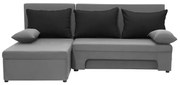 Narożnik kanapa z funkcją spania ERES Jasny szary/Czarny