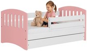 Łóżko dziecięce z szufladą pudrowy róż 80x160 N9-E16