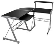 Czarne nowoczesne biurko narożne T6-R22