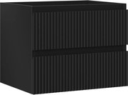 Mexen Rivel szafka łazienkowa podumywalkowa 60 cm, 2 szuflady, ryflowana , czarna mat - 91A20-06047-2-BFF71