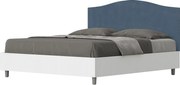 Łóżko bez stelaża 160x200 konstrukcja Frassino biała zagłówek microfibra Niebieski Grace