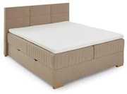 Beżowe łóżko boxspring ze schowkiem 160x200 cm Tambo – Meise Möbel