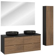 Zestaw mebli łazienkowych z lustrem i umywalkami  H6-T17