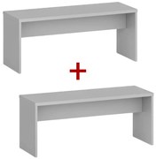Ławka szatniowa 1+1 GRATIS, 1000 mm, szara