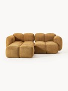 Sofa modułowa Teddy-Bouclé z pufem Tayla (3-osobowa)