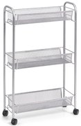 Wielofunkcyjny mobilny organizer do kuchni lub łazienki, 3 siatkowe półki, 4 kółka, materiał metal, marki ZELLER