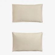 Komplet 2 Poszewek Na Poduszki Z Lnu Sorana O Gramaturze 160 G/m² Kremowa Semoline & 50 X 75 Cm - Sklum