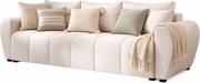 Kremowa sofa tapicerowana z pojemnikiem na pościel D0-L86