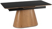Rozkładany stół  na jednej nodze czarny + dąb - Comos