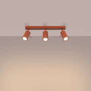 Lampa sufitowa nowoczesny Briix, stal - 3 źródło światła 3000K - L.45 x H.17 cm - ochra czerwona