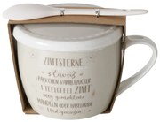 Porcelanowy kubek z pokrywką i łyżeczką, BAKERY, 600 ml