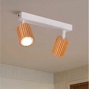 Brilagi - Oprawa punktowa MODERN WOOD 2xGU10/8W/230V drewno/biała