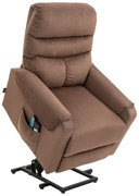 HOMCOM Fotel telewizyjny z masażem i ogrzewaniem funkcja pomoc przy wstawaniu jasnobrązowy 79x97x103 cm | Aosom PL