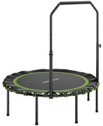 SPORTNOW Trampolina fitness z regulowanym uchwytem, Trampolina sportowa do użytku wewnątrz i na zewnątrz, Stal, Tworzywo sztuczne, Zielony