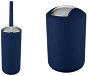 Ciemnoniebieski plastikowy zestaw akcesoriów łazienkowych Brasil – Wenko