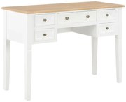 Biało-brązowe biurko retro do gabinetu N7-D87