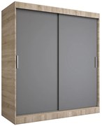 Szafa przesuwna 180 cm dąb sonoma + antracyt M3-K35