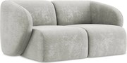 Modułowa sofa 2-osobowa - z tkaniny szenilowej - jasny szary - LANI