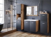 MINIO go for it, Meble łazienkowe MALAGA w kolorze dąb wotan/czarny grafit