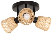 Lampy sufitowe LIO 3 klosze z plecionego bambusa, 3 x Ø 25 cm