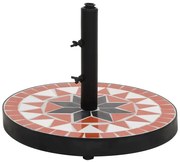 Okrągła ceramiczna podstawa do parasola terakota + biały D1-H10