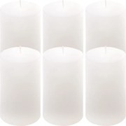 Zestaw świec rustykalnych, 11,5 cm, Ø 6,8 cm, biały, 6 szt.