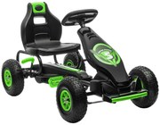 HOMCOM Gokart na Pedały Zielono-Czarny dla Dzieci Outdoor Stabilny i Atrakcyjny | Aosom PL