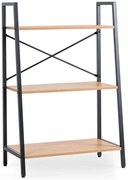 Otwarty niski regał w stylu loft czarny + dąb złoty N0-C57