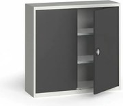 Szafa metalowa, 1150 x 1200 x 400 mm, 2 półki, szara/grafitowa