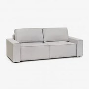 Sofa Rozkładana 3-osobowa Tapicerowana Tampere Tkaniny Gris Glacial - Sklum