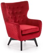 Fotel uszak MARVEL VELVET bordowy HALMAR