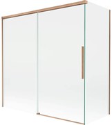 Mexen Rox parawan nawannowy 2-skrzydłowy rozsuwany 160 + 75 x 150 cm, transparent, miedż szczotkowana - 8C9-160-075-65-00